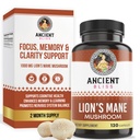 Ancient Bliss Lion's Mane Supplement (2 Month Supply)- 120 Vegan Mushroom Capsules- May Supports Mental Clarity, Energy & May Focus- Memory & Immune Support Mushroom Supplement
