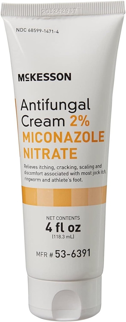 McKesson Cream Antifungice, 2% Miconazol Nitrate - Relieves Mâncărime, Ardere, Cracking de Jock Mâncărime, Ringworms and Athlete Foot - 4 oz., 2 Conte