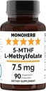 MONOHERB L-Methylfolate 7.5 mg - 90 植物卡普尔 - 甲基Folate补充剂