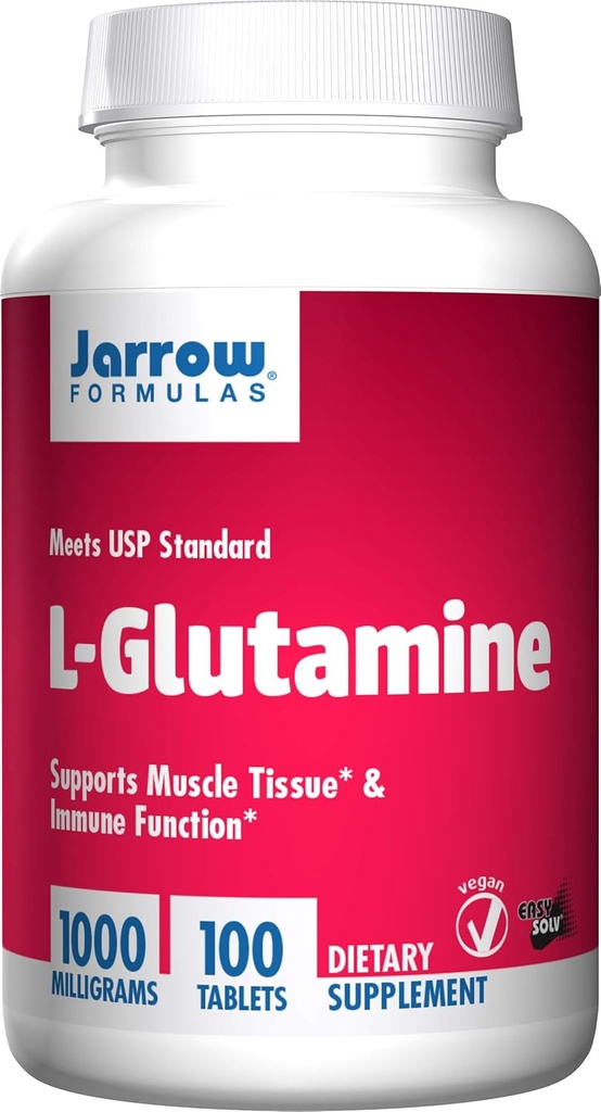Jarow Formula Jarow Formulations Jarow L-Glutamiini Tabs, tukee lihaskudosta ja immuunitoimintaa, 1000 mg, 100