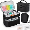 Tibb Organizer Çanta, 120 Pill Pouch Travel Baggies ilə Double Layers Pill Şişe Deposu, Pills üçün Portable Medicine Storage Baggies, Ev Saxlama üçün Tibbi Məhsullar, Birinci Yardım