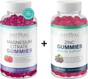Suhkruvaba Magneesium Gummies & Extra Tugevus Tsink Gummies, Vegan, Gluteenivaba, Rahulikkus, Lõõgastav, Lihaste Tervis, Immuunsüsteemi Toetus, Naha Tervis, Mitte-GMO, 60 Kummi vitamiinid