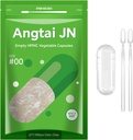 Capsule vuote,AngtaiJN 500 Contano capsule vegetariane trasparenti,Size 00 DIY Pill Capsules Riempimento Capretti Vuoti,con Micro Lab Spoon,Kosher,ISO9001,Gluten Free, Certificati Halal,Non OGM Certificati