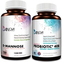 D Mannose Cápsulas e Probióticos para Mulheres Bundle I Urinary Tract + Apoio à Saúde Vaginal I ITU e Controle de Infecção Levedura I Vegan, Gluten Free I Made in USA