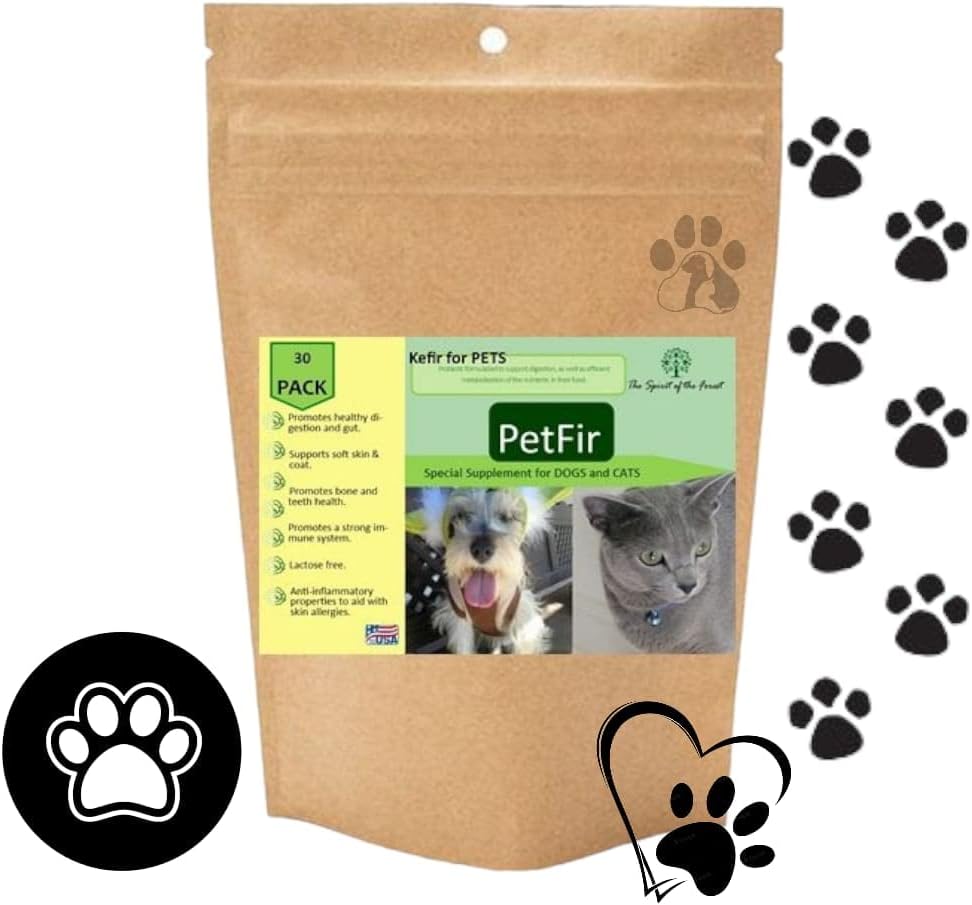 Petfir Pack Kefir voor honden en katten Supplement Huisdieren probiotische hond geavanceerde probiotische formule voor hond (50 gr)