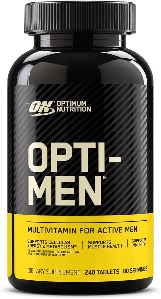 Nutrition Optimum Multivitamine quotidienne Opti-Men pour les hommes, supplément de soutien immunitaire avec acides aminés, 80 jours d'approvisionnement, 240 comte, (paquetage mai vary)