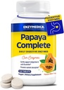 Enzymedica Papaya Enzymes Chewable, Digive Enzymes for Women and Men, with Organic Papaya juice and Chlorofill, High Potency Bromelaine & Papain, Vegan, Mint Flavor, 120 Tablets