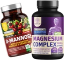 Numer jeden Nutrition N1N Premium Magnezu kompleks [500mg] Wysoka absorpcja i D- Mannose [1350mg z żurawiną i Hibiscus], Non-GMO i Gluten- Free, 2 Pack Bundle