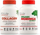 Full Life Hydrolyzed Collagen og Moringa Oleifera Kapsler - Kosttilskud - Kvægpiller Piller til kvinder og mænd, Glutenfri - Veggie Kapsler