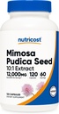 Nutricost Mimosa Pudica Seed 10:1 extrakt (120 kapsúl, 60 dávok) (12 000MG za obsluhu) - Non-GMO, Animal-Free Product