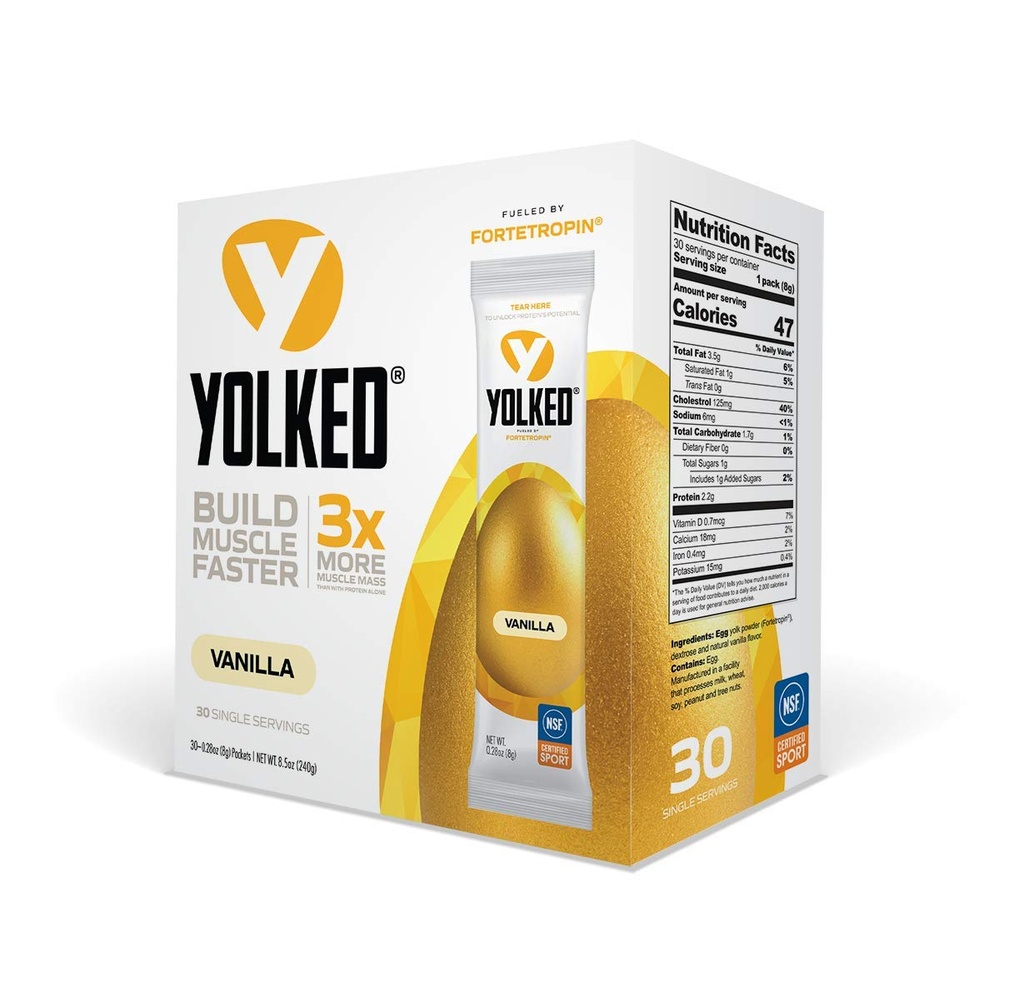 YOLKED - NSF-Certified Muscle Building Supplement - Help Increase Lean Muscle, Reduce Muscle Loss, and Improve Recovery with Fortetropin, 30 Servings