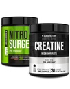 Jacked Factory NITROSURGE Pre Workout Supplement - Instant Strength Gains & Intense Pumps (30 Servings, Sour Peach Rings) & Creatine Monohydrate for Muscle Growth (30 Servings, Unflavored)