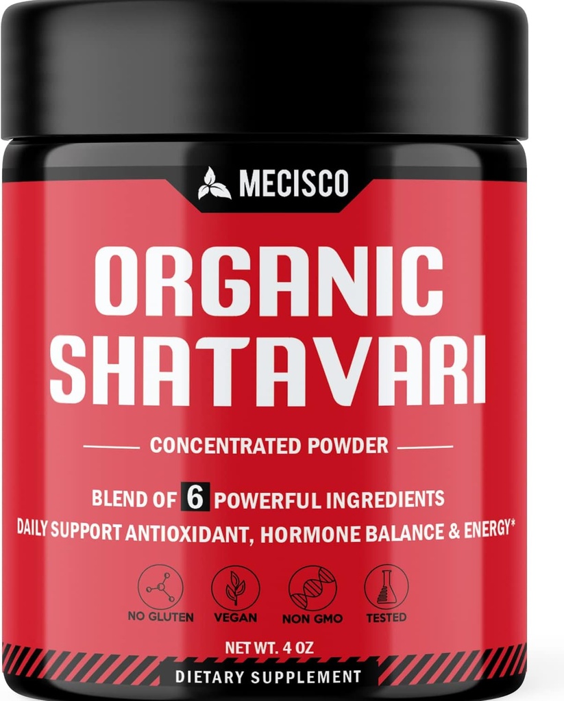 6in1 Shatavari Powder Organic - Blended med Shatavari Root, Bacopa Monnieri, Ashwagandha Root, Vitex Berry, Fenugreek & Black Pepper - Stöder föryngring, främjar energi och vitalitet - 4 Oz