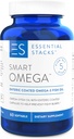 필수 더미 똑똑한 오메가 3 - Burpless 물고기 기름 - 봉사 당 1400mg EPA DHA, Enteric 입히는 (60의 캡슐)