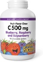 Factores naturales, Vitamina C 500 mg para niños, soporta la salud inmune, los huesos, los dientes y las gomas, arándano, arándano y arándano, 90 conde (Pack of 1)