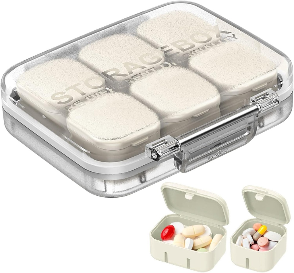 Pill Organizer SOFISO 4/6 Grid Free Assembly Travel Medicine Organizer 10 päivän pilleri Kannettava pilleri laatikko Vedenpitävä pilleri tapauksessa Päivittäinen lääkitys kuljettaa asia vitamiinit, kala öljyt, lisäravinteet