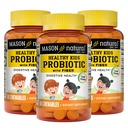 MASON NATURAL Healthy Kids Probiotic with Fiber - Healthy Digestive Function, Improved Gut Health, 60 Chewables (Pack of 3)