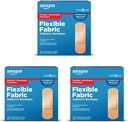 Basic Care Flexible Stoffklebebänder, Erste Hilfe und Wund Pflegebedarf, All-One Größe, 100 Count (Pack von 3)