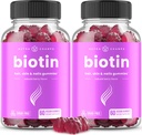 NutraChamps Sugar Free Biotin Gummies 10000mcg [High Potency] - Gezond haar, huid en nagels voor vrouwen, mannen en kinderen - 5000mcg in elke Gummy - Vegan Hair Health Vitaminen supplement - Raspberry (2-Pack)