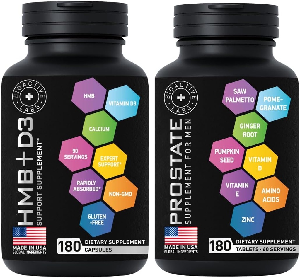 Advanced HMB Plus D3-vitamiini ja eturauhas täydentää miesten Bundle