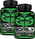 Supplément booster de testostérone pour les hommes - Goril X Workout Homme Enhancing Pills 1000mg - Augmenter la taille, la force et l'énergie - avec l'herbe de chèvre en chaleur, Tongkat Ali et Tribulus Terrestris - 60 Capsules (2pk)