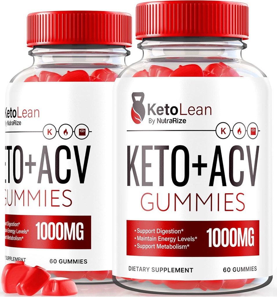 (2 pakkaus) Keto Lean Keto ACV Gummies, Keto + ACV Gummies, Kaikki luonnolliset Apple Siideri Viinietikka 1000MG, ACV Keto Gummy Supplement, Keto Vitamiinit, Virallinen Keto Plus ACV, KetoLean Reviews (120 Gummies)