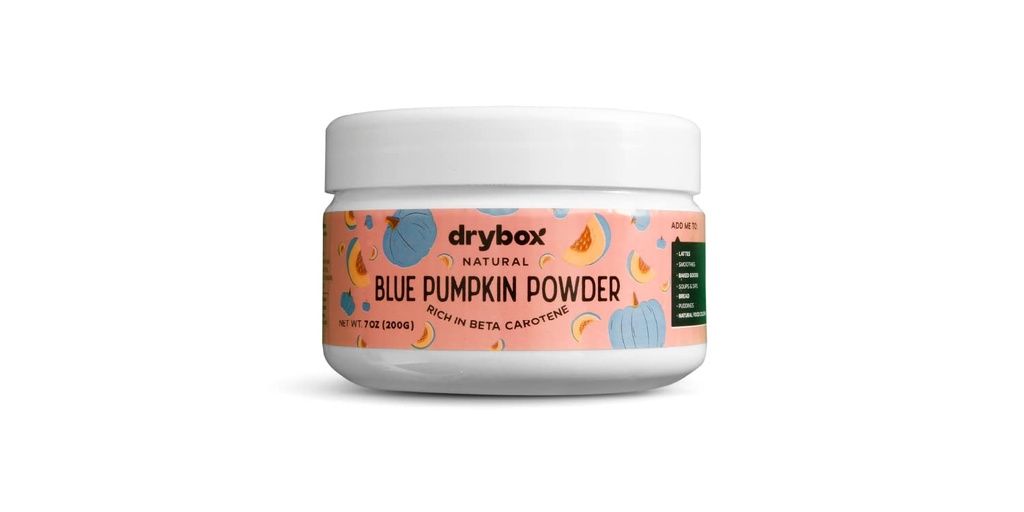 drybox Jarrahdale Blue Pumpkin Powder, Pure Powdered Superfood Supplement, Pumpkin Spice Latte en Pumpkin Pie, Great Source of Beta Caroteen and Vitamine A, 7 Ounces (200 Gram)