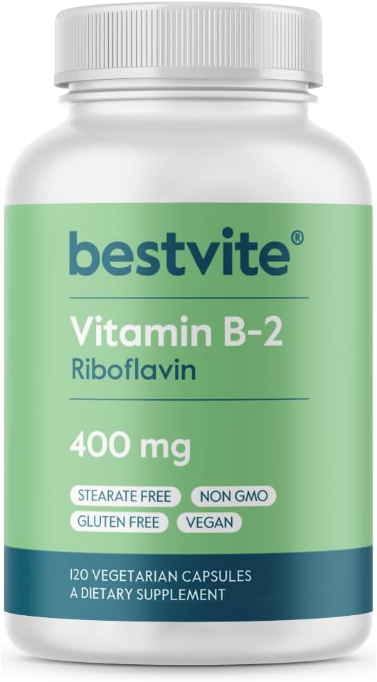 BETVEPEPEB-2 (Riflavin) 400mg (120 salesurian Capsules) - No Stearates - Non GMO - Gluten Free