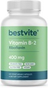 BESTVITE Vitamin B-2 (Riboflavin) 400mg (120 vegetarische Kapseln) - No Stearates - Vegan - Non GMO - Glutenfrei