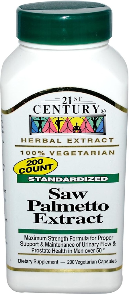 21. vuosisata Saw Palmetto, 450 mg, 200 kasvissyöjäkapselia
