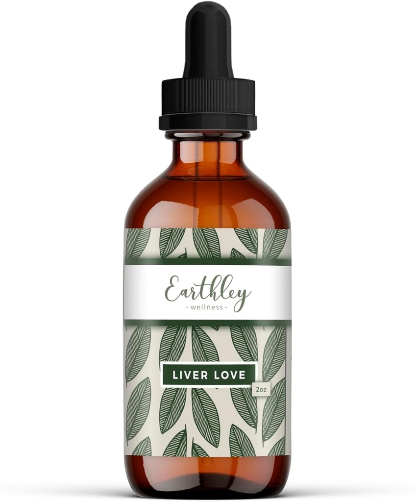 Earthley Wellness Liver Love, Herbal Blend for Liver Support Milk Thistle Seed, Dandelion Root, Peppermint Leaf, and Turmeric Root, Supports Digestion & Wellness, Natural, 2oz (Regular)