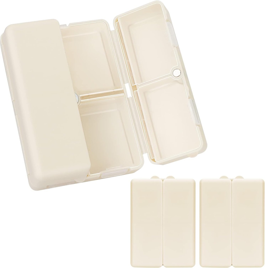 FYY Daily Pill Organizer,2 Pcs 7 Kəndlər Portulyator Pill Case Travel Pill Organizer, [Folding Design] Vitaminlər,Cod Liver Oil,Supplements və Drug-White üçün Purse Pocket