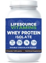 LifeSource Vitamins 3 lb - US Dairy Cows Grass Fed Whey Protein Isolate - Double Chocolate Fudge sweetened w/Stevia - 3 lb Powder