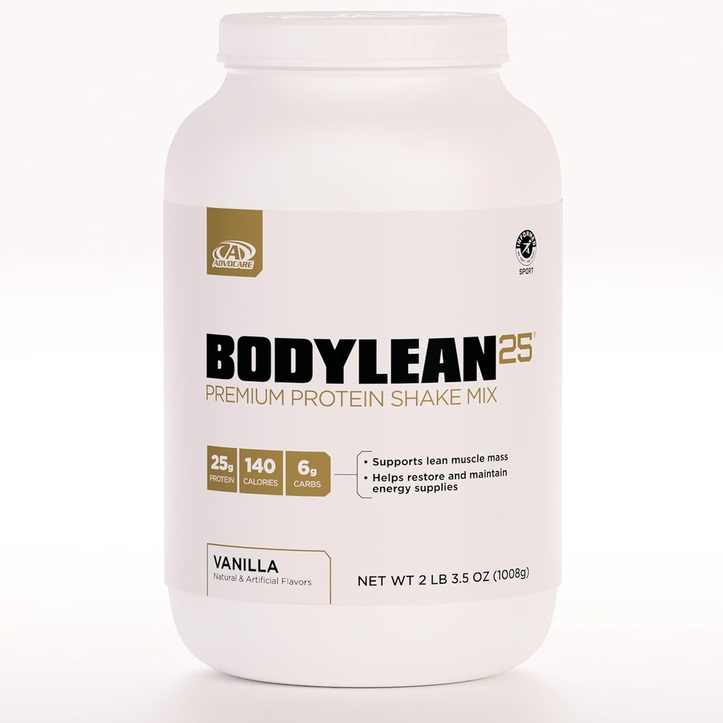 AdvoCare BodyLean25 - Whey Protein Isolate가있는 단백질 분말 - 에너지 지원 * - Vanilla, 4.5 oz를 제공합니다.