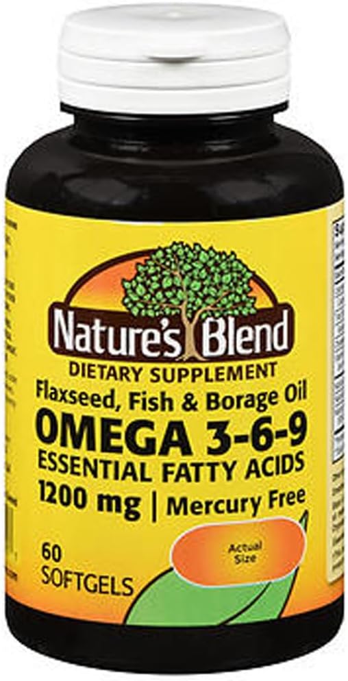 Mélange naturel Oméga-3-6-9 1200mg Softgels 60 Ct