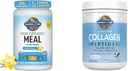 Garden of Life Vegan Protein Powder - Raw Organic Meal Replacement Shakes - Vanilla - Pea Protein & Grass Fed Collagen Peptides Powder - Unflavored Collagen Powder för kvinnor Män Hair Skin Nails Joints