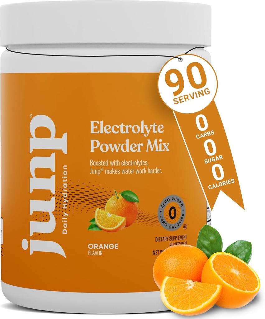 JUNP Electrolytes Toz No Sugar No Carbs, Sweet Tangy Citrus Orange Keto Electrolyte İçki Mix, Pium & Salt Hydration Toz Electrolytes Zero Calorie Sugar Pulsuz Electrolyte Toz, 90 Xidmət