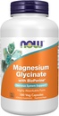 NOW Integratori, Magnesio Glycinate con BioPerine, 180 capsule di Veg