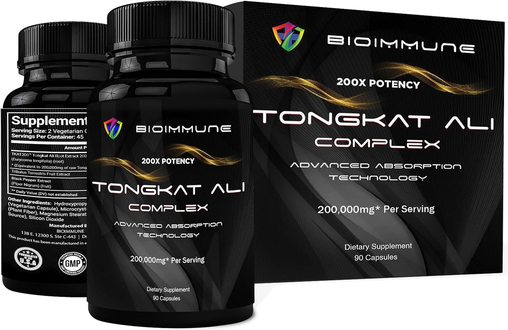 Longjack Tongkat Ali Ekstrak Capsules 200x Kekuatan 124; Sama dengan 200,000 mg 124; Kekuatan Otot Mass, Drive, Performance