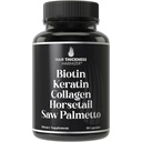 Biotin (5000mcg), Keratin, Collagen, Horsetail, Saw Palmetto – 5-in-1 Hair Growth Supplement & Vitamins for Women & Men, DHT Blocker Capsules for Thinning - Hair Growth Vitamins