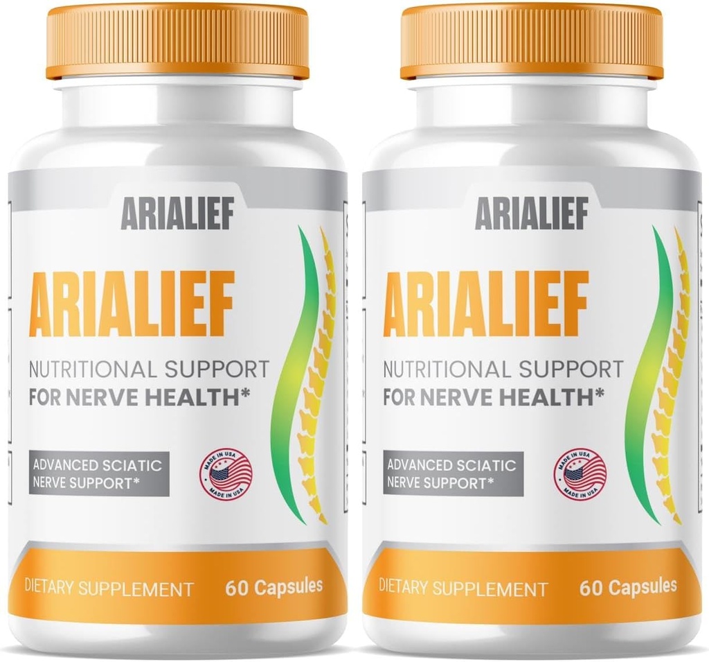 (2 pakiranji) Arialief Sciatica Support Kapsule, Arialief Advanced Formula Sciatica Relief Supplement, Nervi Relief Supplement, Extra Jakost Sciatic Nerve Soothing Formula Kapsule (120 kapsul)