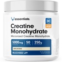 Bucked Up Pure Micronized Creatine Monohydrate for Women and Men - Easy to Mix and Unflavored - 5G Per Serving - 50 Servings - 250 Grams Per Container
