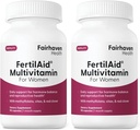 Fairhaven Health FertilAid naisten prenataalinen vitamiini hedelmällisyys lisäravinteet naisille Conception for Her Vitex ja Folate Support Cycle Säännöllisyys ja Ovulation* 180 kapselia