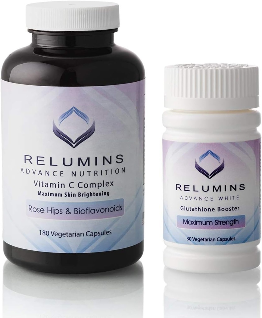 Reluminas Advanced Vitamīnu C MAX Complex un Glutatione Booster Nutrient Support Kapsulas - Ultimate Booster Set