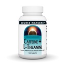 Source Naturals Caffeine + L-Theanine, Energy and Focus Support from Green Tea* - 120 Tablets