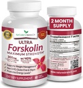 Kilo Yönetimi için Ultra Pure Forskolin: Coleus Forskohlii Root Extract Toz, Erkekler ve Kadınlar için% 40 Standartlaştırılmış Lean Supplement - 60 Capsules