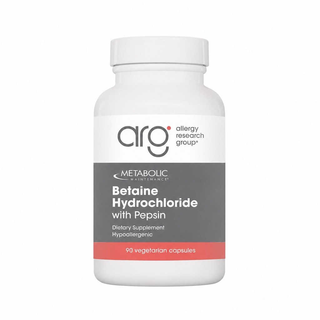 Metabolic Maintenance Betaine HCL + Pepsin Digestive Enzyme - Protein Digestion + Gut Health Support Supplement (90 Capsules)