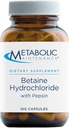 תחזוקה מטאבולית Betaine HCL + פפsin Digestive Enzyme - חלבון עיכול + Gut Health תמיכה תוסף (100 קפסולות)