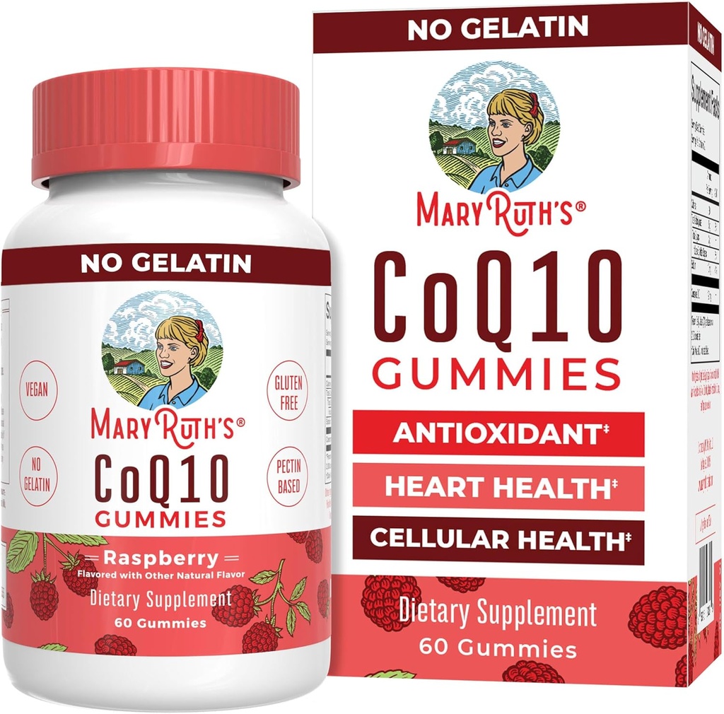 MaryRuth Organics CoQ10 Gummies | Coenzyme Q10 | Gummy kosttilskudd for hjerte helse og cellulære helse | Antioksidant | CoQ10 120 mg | Vegansk | Ikke-GMO | Glutenfri | 60 greve | 1 måneds forsyning