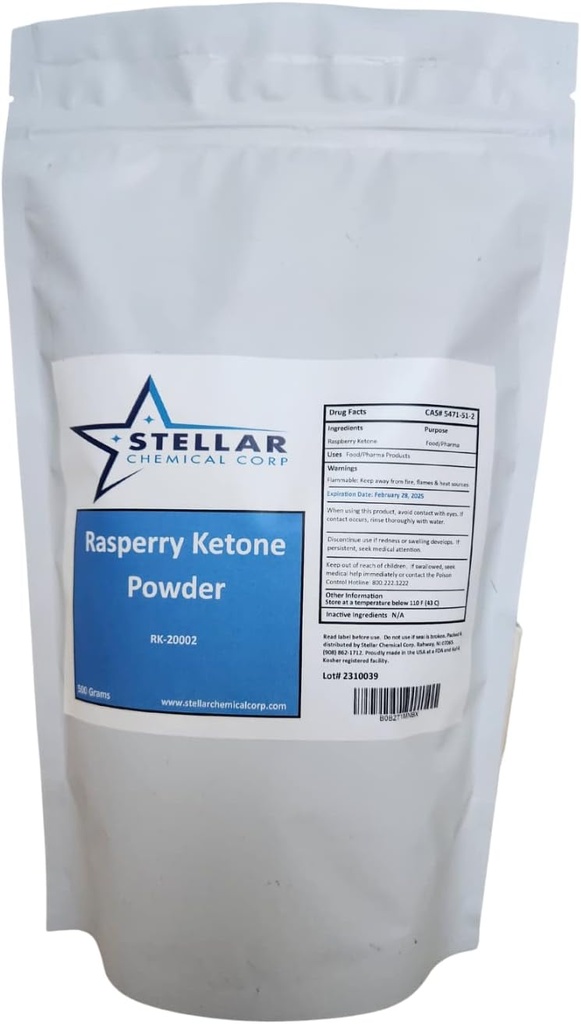 Zapberry Ketone pulbere ~ 500 Grams Supliment alimentar, Suport antioxidanti - Pur, Gluten gratuit - 500 mg per Servire